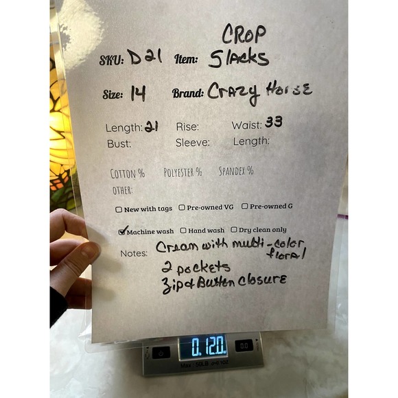 Crazy Horse Colorful Floral Crop Slacks - Picture 5 of 5